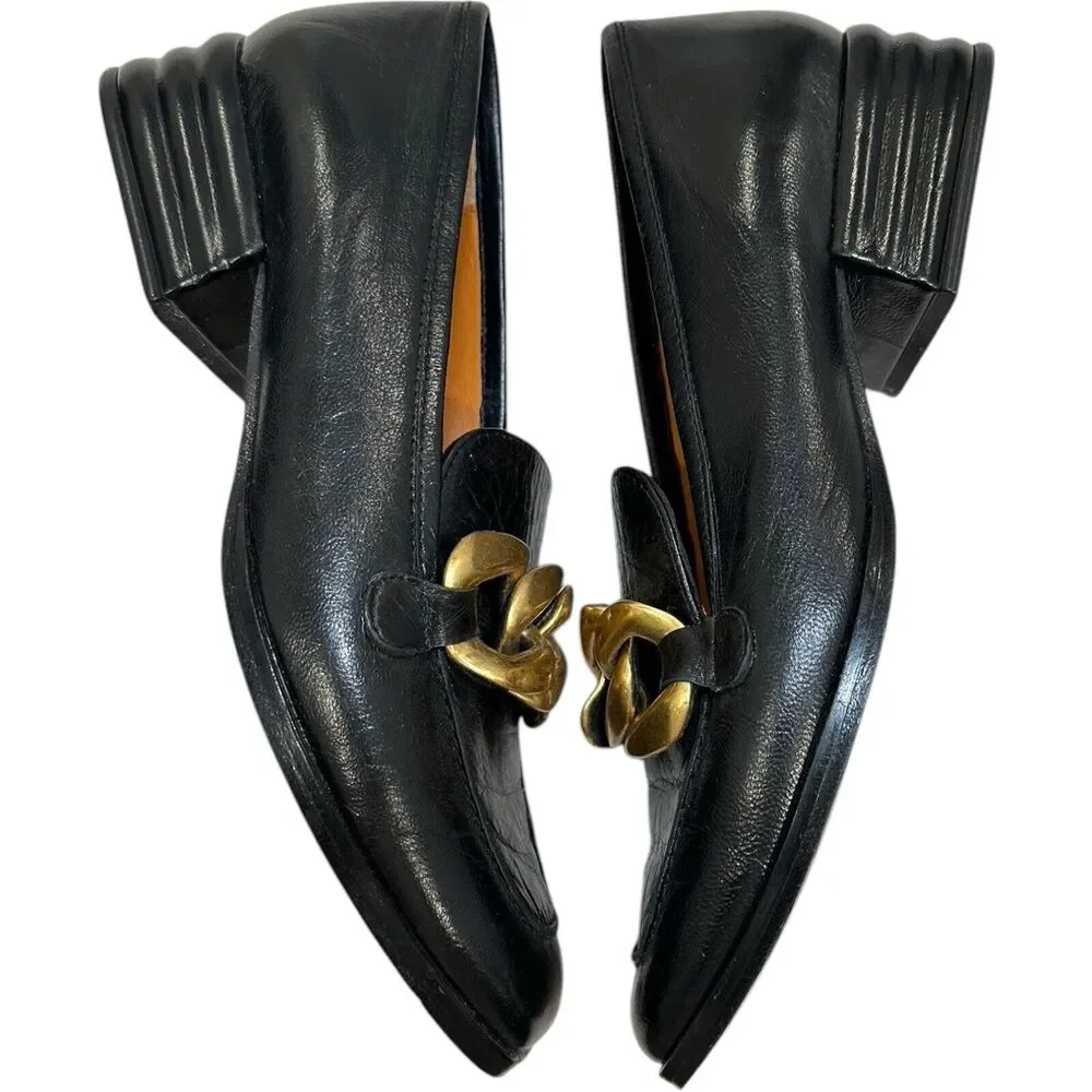 SAINT G JULIET BLACK LEATHER HANDCRAFTED Slip-on MOCCASINS Flats Sz EU 39 US 9 - Picture 3 of 10